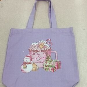 Purple Tote Bag with Festive Design